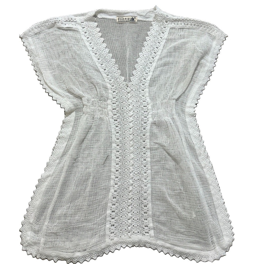 Seaspice Women's M Resort Wear Swimsuit Cover Up White Crochet